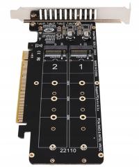 4-portowy Adapter Kontroler 4x M.2 NVMe Key M do PCI-e x16 SSD RAID 4 dyski