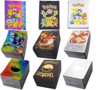 Karty Pokemon Zestaw Na Prezent 3w1 165 Sztuk Tęczowe Czarne Srebrne Etui