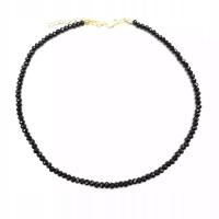 Ожерелье-чокер из тонких мини-черных регулируемых глянцевых бусин