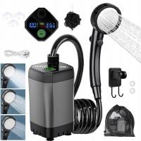 PRYSZNIC TURYSTYCZNY BEZPRZEWODOWY KEMPINGOWY WSKAŹNIKIEM LED Z POMPKĄ