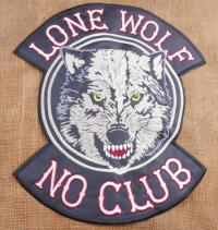 Lone Wolf NO CLUB Duża Naszywka Samotny Wilk