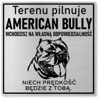 Tabliczka uwaga pies - American Bully