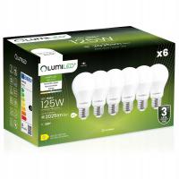 6x Żarówka LED E27 A65 15W = 150W 2025lm 4000K Neutralna LUMILED NIE MRUGA
