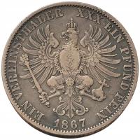 49348. Prusy - 1 vereinsthaler - 1867r. - A - Ag (18,31g/33mm)