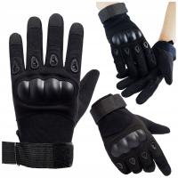 Rękawice Militarne Taktyczne Bojowe lekkie Czarne mocne ochronne rozmiar L