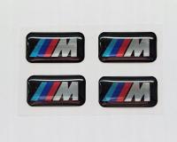 BMW M-Power logo naklejki znaczki na felgi, kierownicę 17x9 chrom- 4 szt