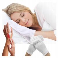 Bawełniane rękawiczki na noc kosmetyczne na dłonie maska ściągacze egzema