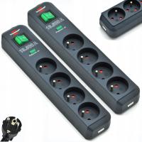 2× LISTWA ZASILAJĄCA PRZECIWPRZEPIĘCIOWA ELEKTRYCZNA PRZEDŁUŻACZ WARYSTOR 13.5