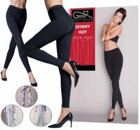 Legginsy GATTA spodnie Skinny hot czarne + legginsy TRANI