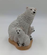 Niedźwiedzie polarne - Niedźwiedzica z małymi misiami - śliczna figurka