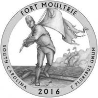 25 centów 2016 Fort Moultrie Mennicza UNC Denver D