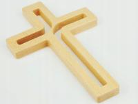 KRZYŻ Z DREWNA BUKOWEGO PROSTOKĄTNY, Z WYCIĘCIAMI