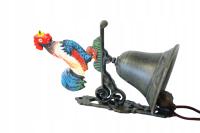 Żeliwny dzwonek z kogutek kogucik kolorowy