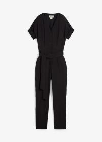 Bonprix kombinezon damski czarny casual (na co dzień) krótki rękaw długa