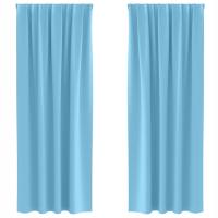 Firany blackout z kółkami 2 pcs Jasnoniebieski 245 x 140 cm