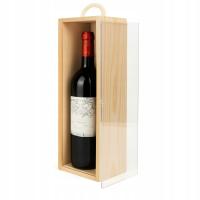 DREWNIANA SKRZYNKA PUDEŁKO PREZENTOWE NA BUTELKĘ WINO ALKOHOL UPOMINEK