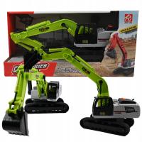 KOPARKA Z ŁYŻKĄ POJAZD BUDOWLANY NA BATERIE ŚWIATŁO DŹWIĘK