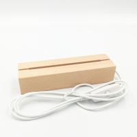 Drewniana podstawka LED prostokąt 3000K USB