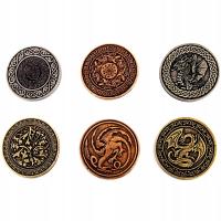 НАБОР ИЗ 3 ДРАКОНЬИХ МЕТАЛЛИЧЕСКИХ МОНЕТ LARP RPG