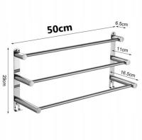 3-poziomowy wieszak na ręczniki naścienny 50CM