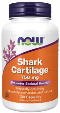 NOW FOODS Shark Cartilage Chrząstka Rekina mocne kości 750 mg 100 kapsułek
