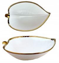 Фарфоровая салатница для картофеля салаты лист золото 25x17x8cm