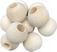 Бусины деревянные шарики с большим отверстием 20 мм 10шт.