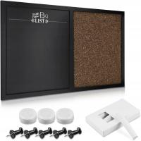 Tablica magnetyczna korkowa na ściane czarna 60 x 40 cm