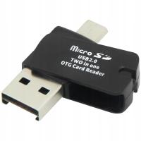 Устройство чтения карт памяти microSD, USB-microUSB миниатюрный 2 в 1