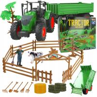 Zestaw Traktor Przyczepa Zwierzęta Farma dla Dzieci Zagroda Mały Farmer XXL