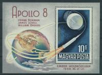 Węgry Magyar Blok 68 ** A - KOSMOS Apollo 8 astro rakieta