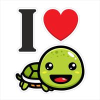 Naklejka Kocham Żółwie