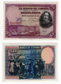HISZPANIA 1928 50 PESETAS