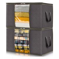 2szt. TORBY DO PRZECHOWYWANIA UBRAŃ 60L SKŁADANE POJEMNIKI ORGANIZER ZAMEK