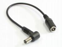Adapter wtyk DC 2.5/5.5 kątowy na gniazdo DC 2.5/5.5, L=0.2m (1szt)