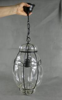 Przezroczysta Lampa wisząca metal szkło - MURANO żyrandol