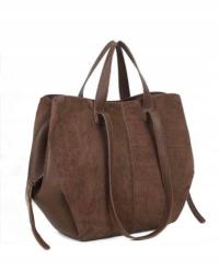 Torebka Gallantry Paris torba shopper zamsz eco zamszowa brąz czekoladowa