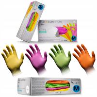 Rękawiczki nitrylowe BEZPUDROWE AMPri Tutti Frutti roz. [M] 96 szt.