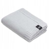 KOC DZIANY KOCYK BAWEŁNA 100 x 140cm Premium JASNY SZARY