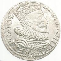 Zygmunt III Waza, trojak 1594 Malbork, BARDZO ŁADNY, R1