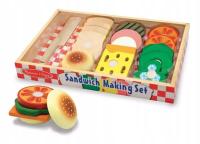 MelissaandDoug детские бутерброды набор деревянная игрушка для ребенка