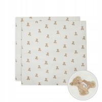 Pielucha Muślinowa Otulacz Kocyk ZESTAW 2 SZT 115x115 cm Jollein Teddy Bear