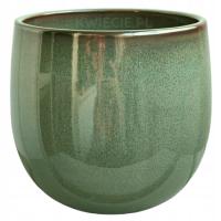 Osłonka CERAMICZNA Doniczka Kula RUSTIC GREEN 13cm