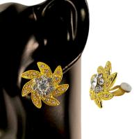 Klipsy Mtalowe z cyrkoniami Kwiaty Kryształki