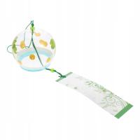 DZWONEK WIETRZNY Z ZIELONEGO SZKŁA W STYLU JAPOŃSKIM Z ELEGANCKIM RĘCZNIE DMUCHANYM WZOREM