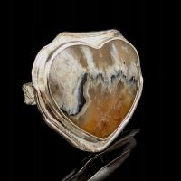 AGAT MSZYSTY UNIKAT SREBRO PIERŚCIEŃ MINERAŁ PEJZAŻOWY ROŚLINNIK WALENTYNKI