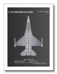 Plakat F-16 Jastrząb Fighting Falcon 50x70 B2 bez ramy TECHNICAL DATA
