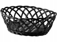 CZARNY Pojemnik Koszyk Na PIECZYWO BUŁKI 25 x 20 x 10 cm - Polirattan