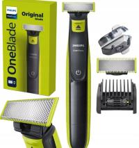 GOLARKA PHILIPS ONEBLADE DO ZAROSTU DWUSTRONNA TRYMER DO GOLENIA + ETUI + Nasadka regulowana Philips 5w1 do golarki OneBlade