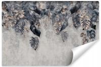 Fototapeta Do Salonu Abstrakcja Tropikalne LIŚCIE Beton Efekt 3D 368x254